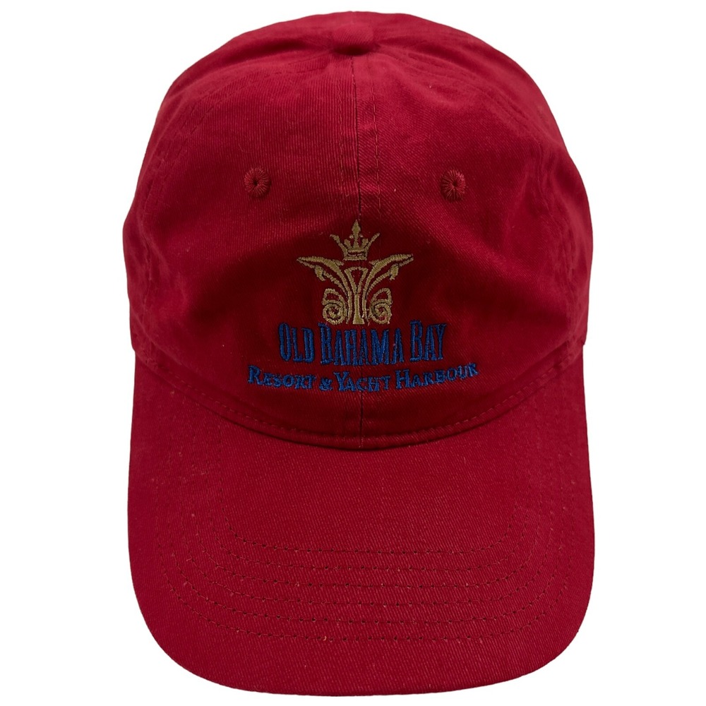 Port & Company Adult Hat Old Bahama Bay Resort Yacht Harbour Red‎ Cotton Boating
